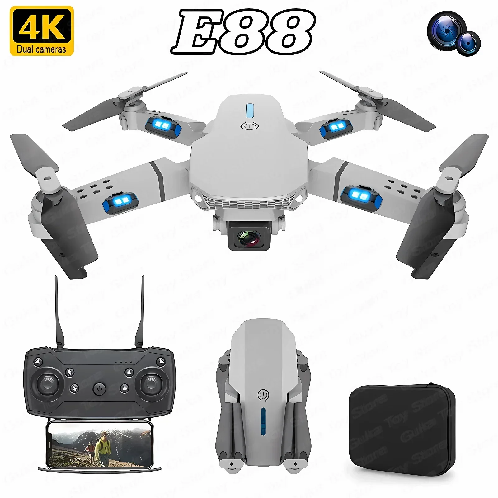 Drone E88Pro Rc 4K - E88 Pro WIFI FPV Дрон Широкоугольный