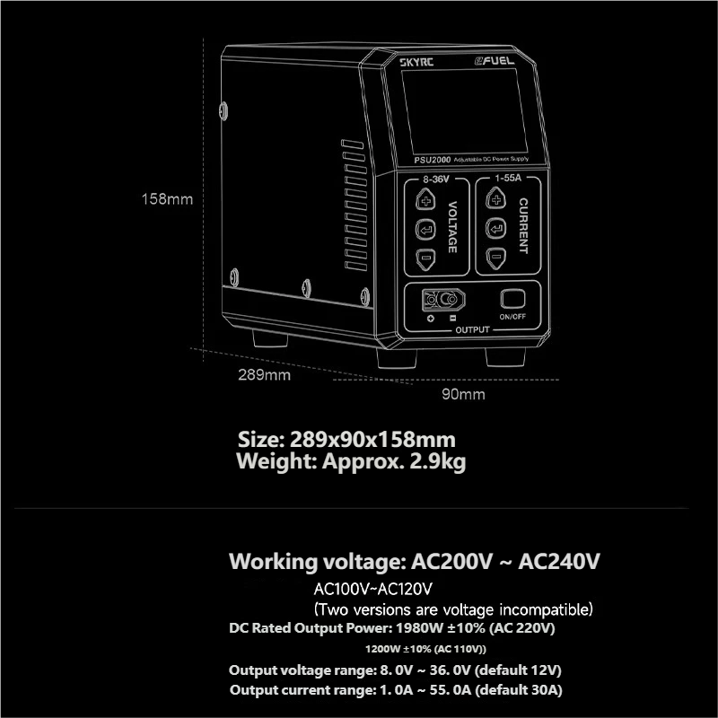 SKYRC PSU2000 1980W Регулируем – обзор и цена Drone Switch Rc