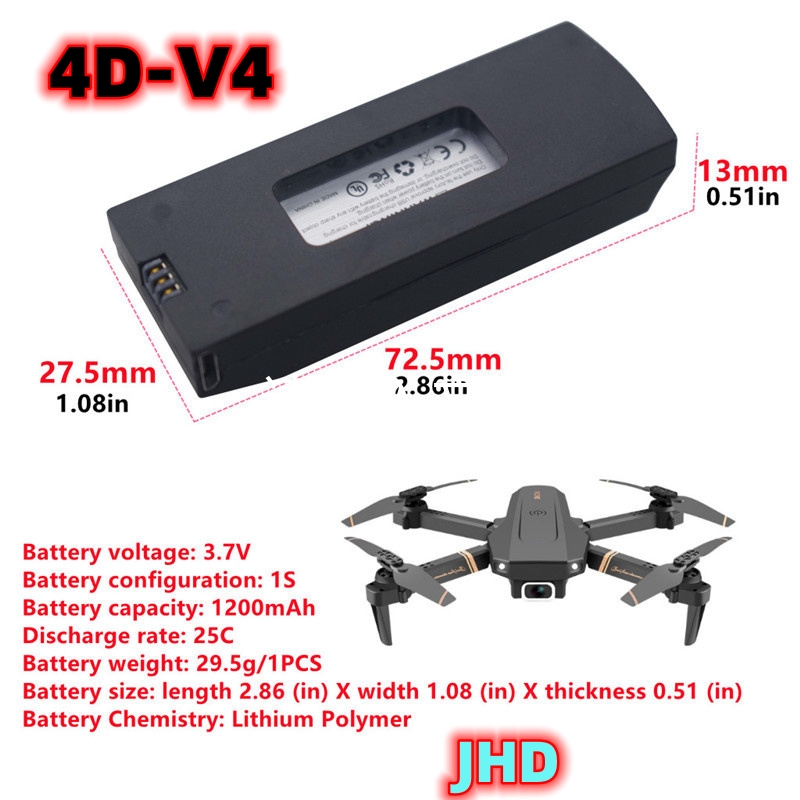 Батарея JHD 4дрк V4 3,7 в 1200 – обзор и цена Lyzrc Drone